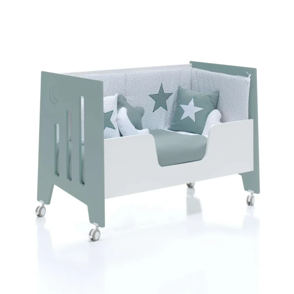 Cuna colecho Omni Due Eucalyptus verde eucalipto 60x120 cm (5en1)