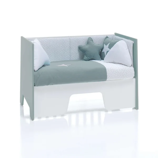 Cuna colecho Omni Due Eucalyptus verde eucalipto 60x120 cm (5en1)