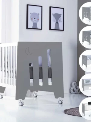 C181-M7758-ETAPAS Cuna colecho Omni Due Antracita blanco/antracita 60x120 cm (5en1)