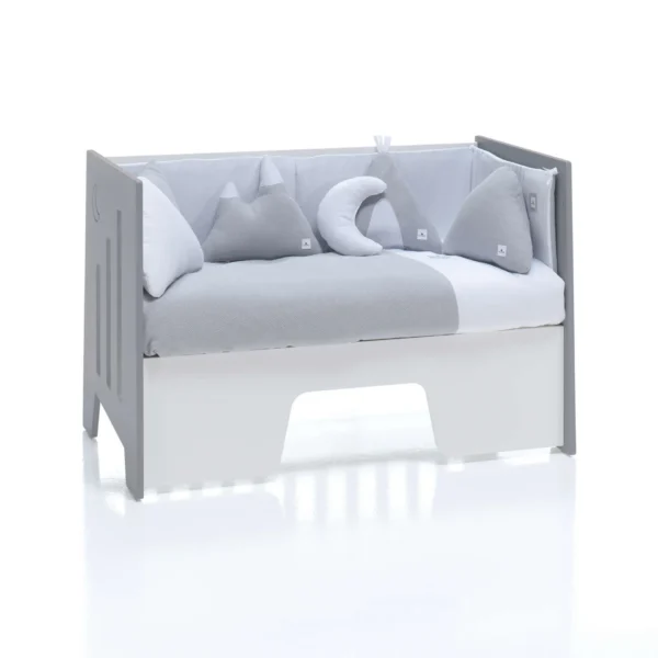 Cuna colecho Omni Due Antracita blanco/antracita 60x120 cm (5en1)