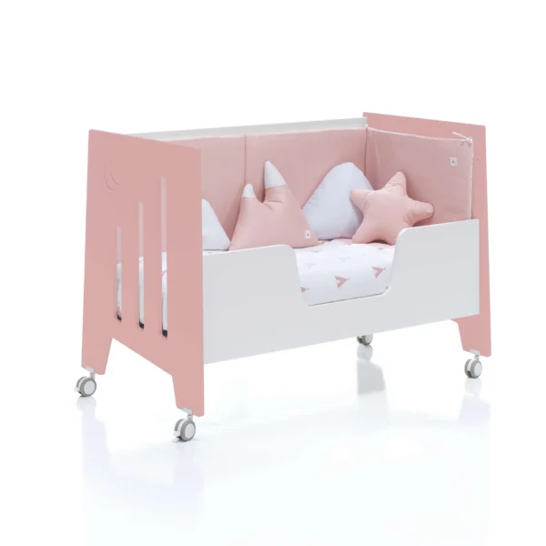 Cuna colecho Omni Due Quarzo rosa/blanco 60x120 cm (5en1)