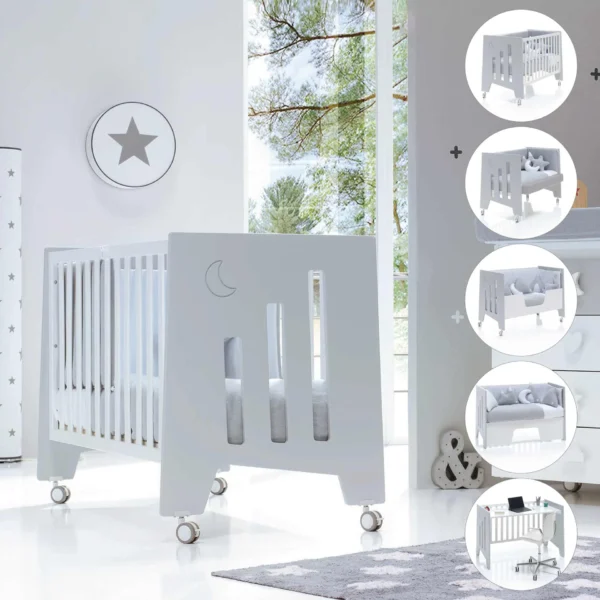 Cuna colecho Omni Due Grey 60x120 cm (2en1)