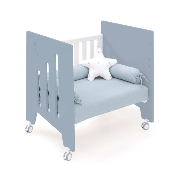 Minicuna 60x80 cm y cuna 60x120 cm Omni Tre Blu denim claro (7en1)