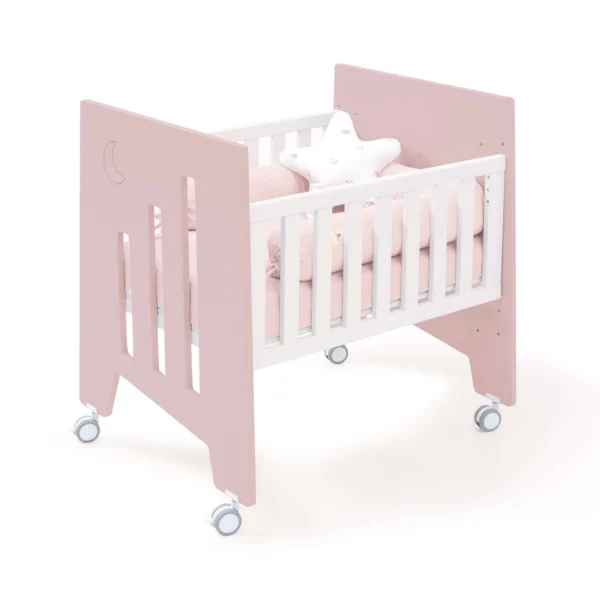 Minicuna 60x80 cm y cuna 60x120 cm Omni Tre Flamingo rosa claro (7en1)