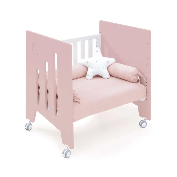 Minicuna 60x80 cm y cuna 60x120 cm Omni Tre Flamingo rosa claro (7en1)