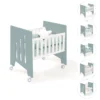 Minicuna de colecho 60x80 Omni Uno Eucalyptus verde eucalipto (5en1)