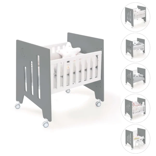 Minicuna de colecho 60x80 Omni Uno Antracita (5en1)
