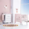 Minicuna 60x80 cm y cuna 60x120 cm Omni Tre Flamingo rosa claro (7en1)