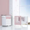 Minicuna y cuna todo en uno Nexor Tre Flamingo blanca/rosa (7en1)