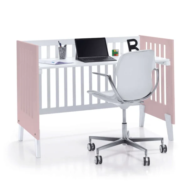 Minicuna y cuna todo en uno Nexor Tre Flamingo blanca/rosa (7en1)