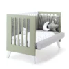 Cuna colecho Nexor Due Erba blanca/verde-oliva 60x120 cm (4en1)