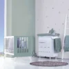 Minicuna y cuna todo en uno Nexor Tre Eucalyptus blanca/verde eucalipto (7en1)