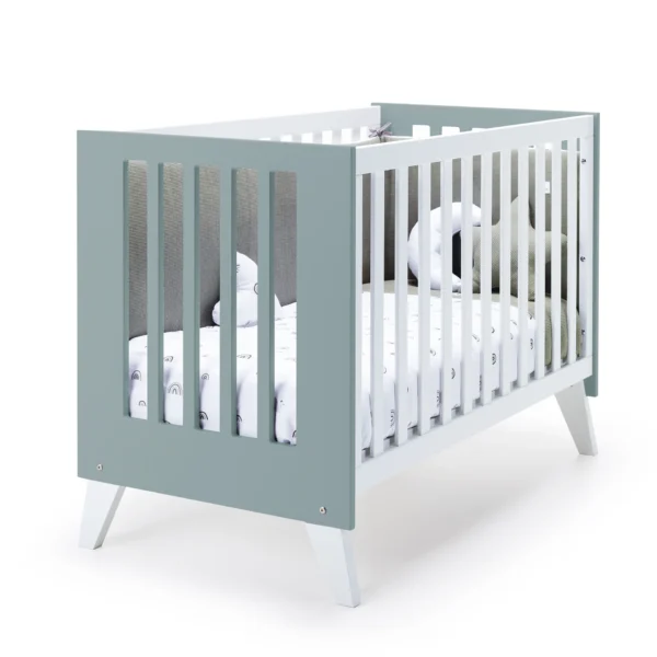 Minicuna y cuna todo en uno Nexor Tre Eucalyptus blanca/verde eucalipto (7en1)