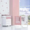 Minicuna y cuna todo en uno Nexor Tre Quarzo blanca/rosa (7en1)
