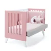Cuna colecho Nexor Due Quarzo blanca/rosa 60x120 cm (4en1)