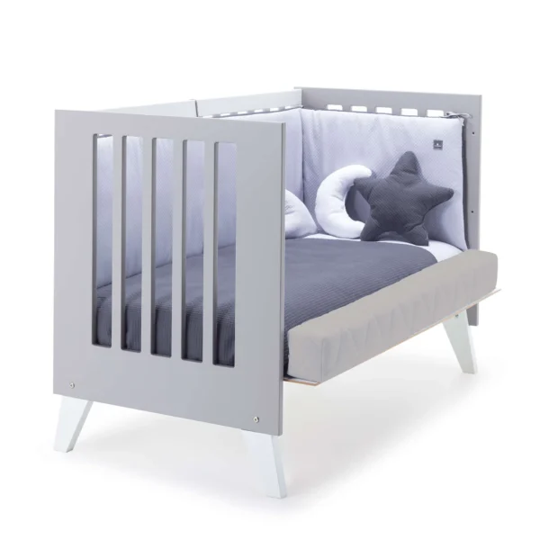 Cuna colecho Nexor Due blanco/gris 60x120 cm (4en1)