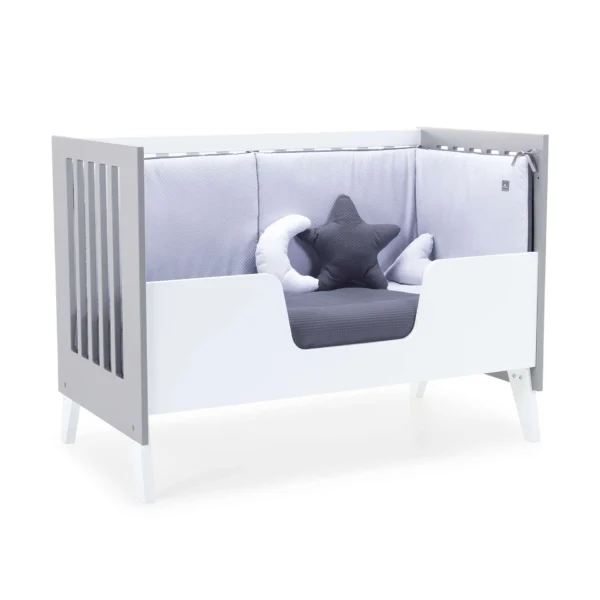 Cuna colecho Nexor Due blanco/gris 60x120 cm (4en1)