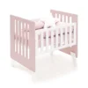 Minicuna y cuna todo en uno Nexor Tre Flamingo blanca/rosa (7en1)