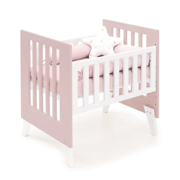 Minicuna y cuna todo en uno Nexor Tre Flamingo blanca/rosa (7en1)