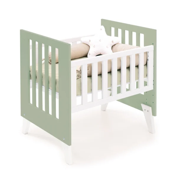 Minicuna y cuna todo en uno Nexor Tre Erba blanca/verde oliva (7en1)