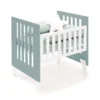 Minicuna y cuna todo en uno Nexor Tre Eucalyptus blanca/verde eucalipto (7en1)