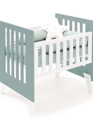 Minicuna y cuna todo en uno Nexor Tre Eucalyptus blanca/verde eucalipto (7en1)