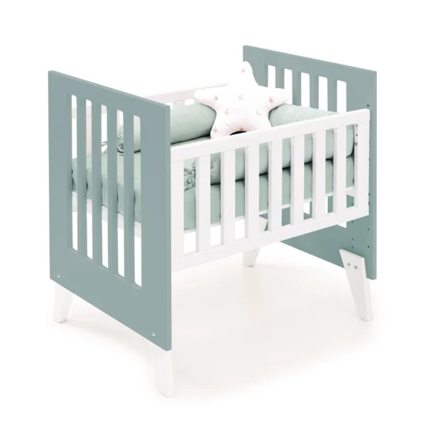 Minicuna y cuna todo en uno Nexor Tre Eucalyptus blanca/verde eucalipto (7en1)