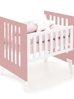 Minicuna y cuna todo en uno Nexor Tre Quarzo blanca/rosa (7en1)