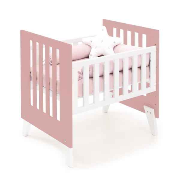 Minicuna y cuna todo en uno Nexor Tre Quarzo blanca/rosa (7en1)