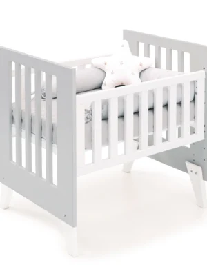 Minicuna y cuna todo en uno Nexor Tre Grey blanca/gris (7en1)