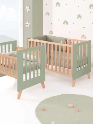 Minicuna convertible en cuna Nexor Tre Erba madera/verde oliva (7en1)