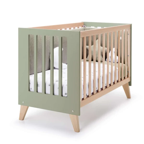 C187R-M5695-CU (2) Minicuna convertible en cuna Nexor Tre Erba madera/verde oliva (7en1)