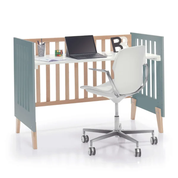 Minicuna convertible en cuna Nexor Tre Eucalyptus madera/verde (7en1)
