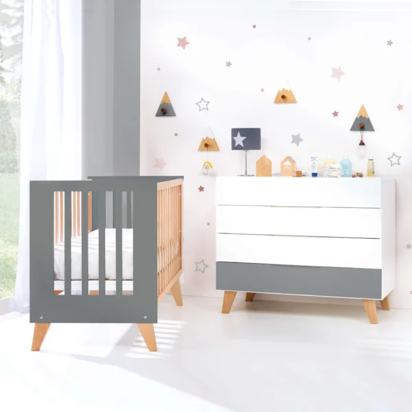 Minicuna convertible en cuna Nexor Tre Antracita madera/antracita (7en1)