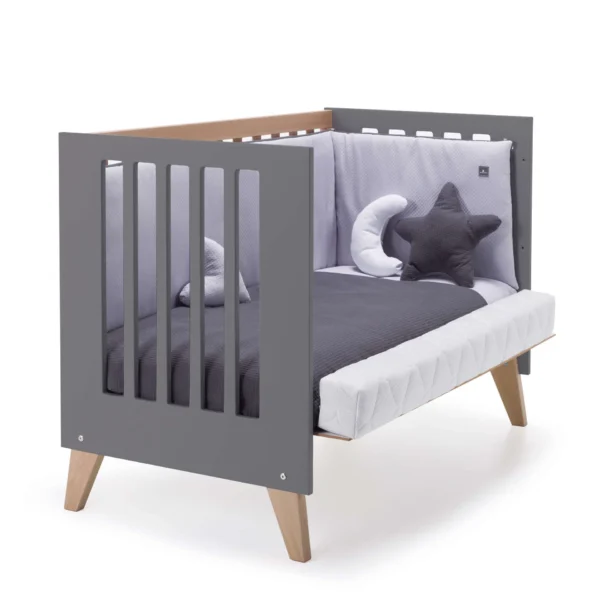 Cuna colecho Nexor Due madera/marengo 60x120 cm (4en1)