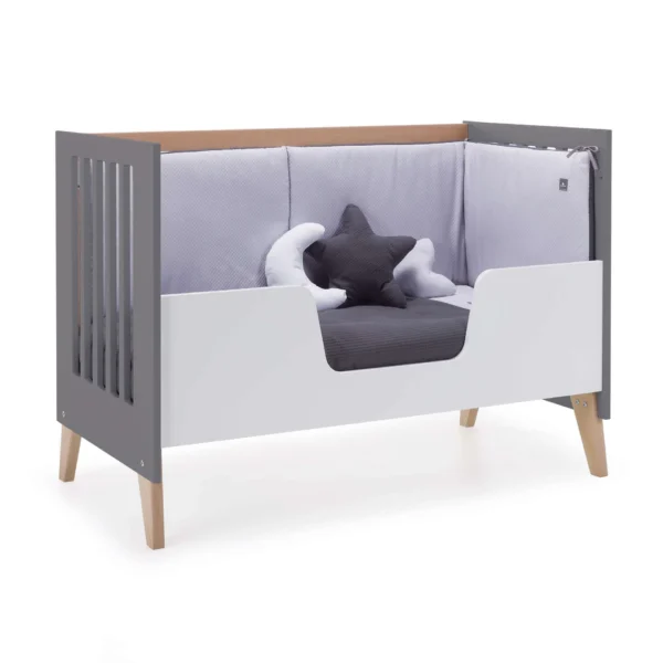 Cuna colecho Nexor Due madera/marengo 60x120 cm (4en1)