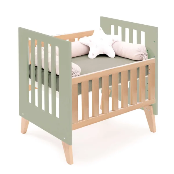 C187RA-M5695-CO Minicuna convertible en cuna Nexor Tre Erba madera/verde oliva (7en1)