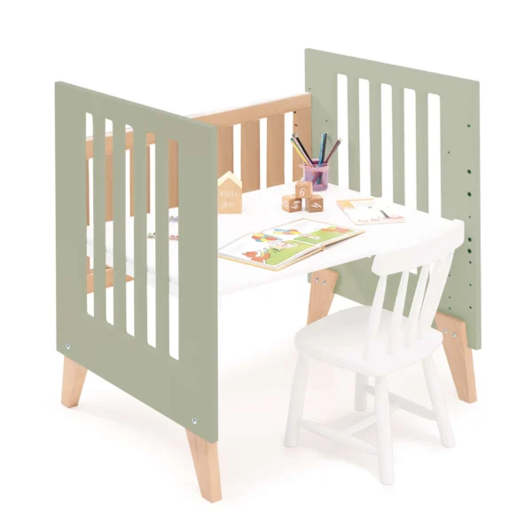C187RA-M5695-ESC Minicuna convertible en cuna Nexor Tre Erba madera/verde oliva (7en1)