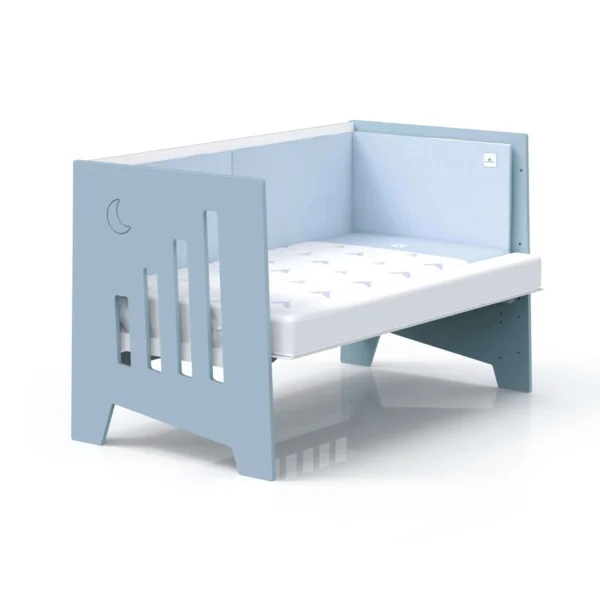 Cuna-escritorio Omni XL azul 70x140 cm (2en1)