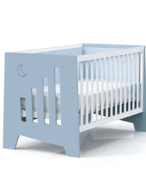 Cuna-escritorio Omni XL azul 70x140 cm (2en1)