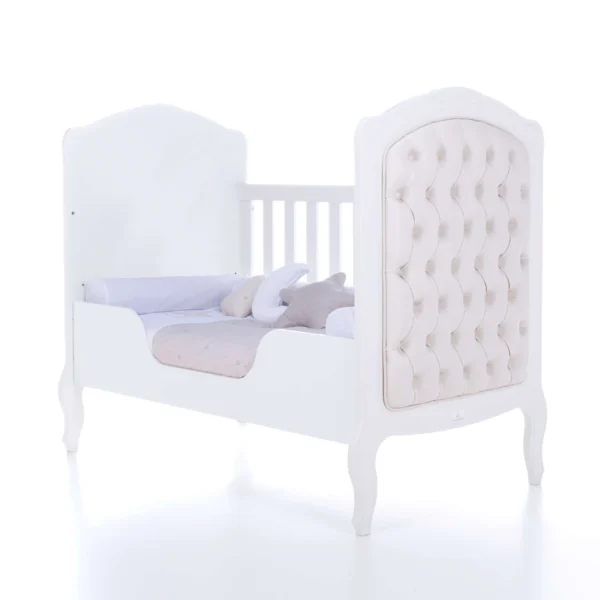 Cuna-cama época clásica blanca tapizada 70x140 cm