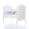Cuna-cama época clásica blanca tapizada 70x140 cm