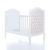 Cuna-cama época clásica blanca tapizada 70x140 cm