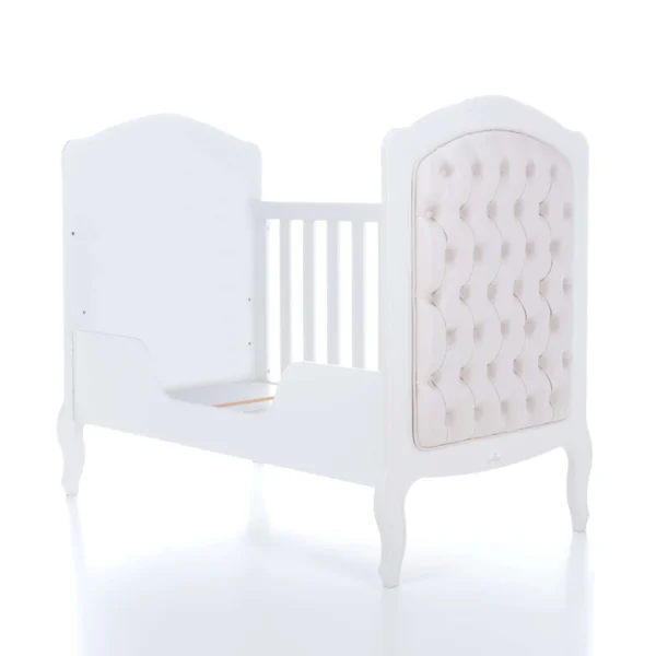 Cuna-cama época clásica blanca tapizada 70x140 cm