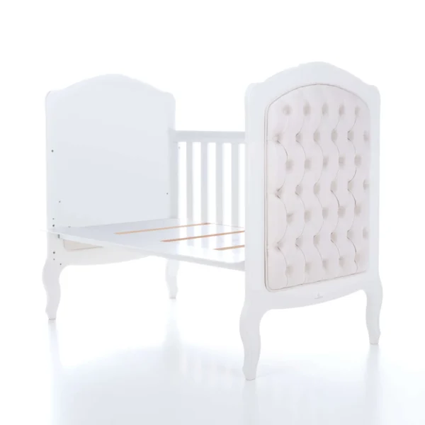 Cuna-cama época clásica blanca tapizada 70x140 cm