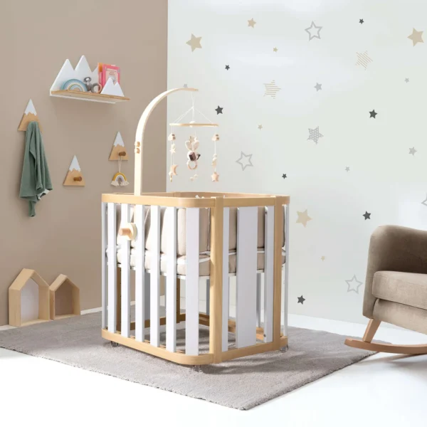 Minicuna de colecho ovalada 55x70 cm Crea Plus Uno madera/blanco