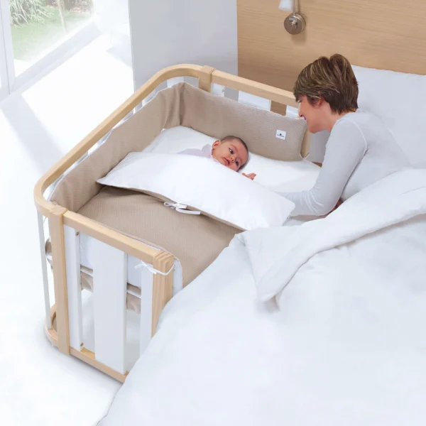 Minicuna de colecho ovalada 55x70 cm Crea Plus Uno madera/blanco