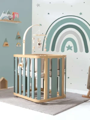 Minicuna de colecho ovalada 55x70 cm Crea Plus Uno madera/verde