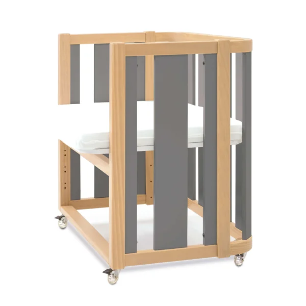 C354-M5058-ALT Minicuna de colecho ovalada 55x70 cm Crea Plus Uno madera/gris