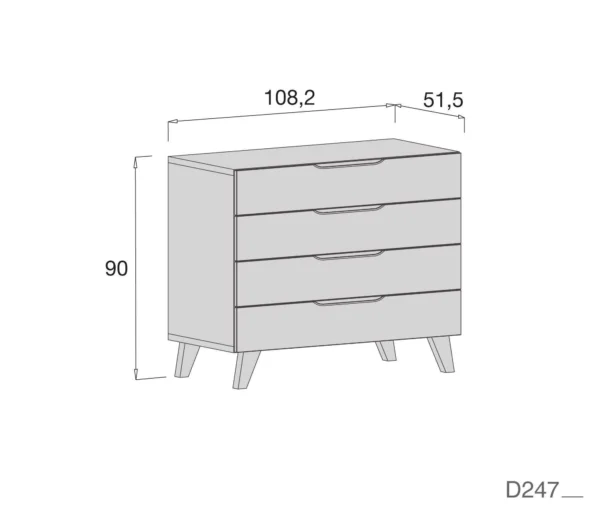 D247-TECH Cómoda infantil Nomad de madera